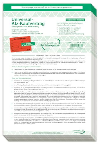 RnK 586/10 Used Car Purchase Agreement Form (German) Din A4 Pack Of 10