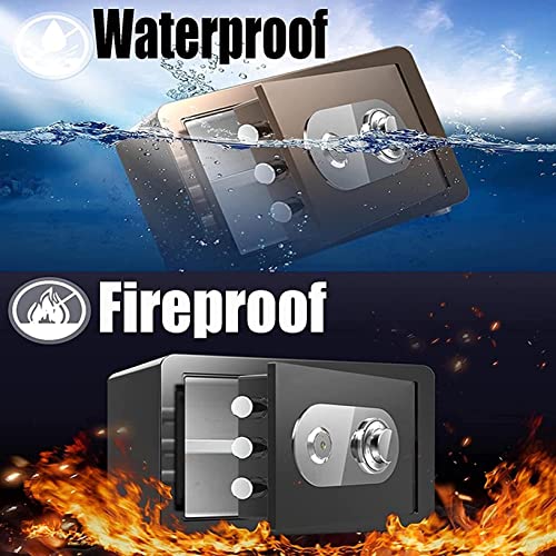 ntumLeap Safe S Box,Home S,S Lock Box Small Fireproof Steel Small Wall-Mounted Security Box with Key Home Office,Business Hotel Secur Safe,