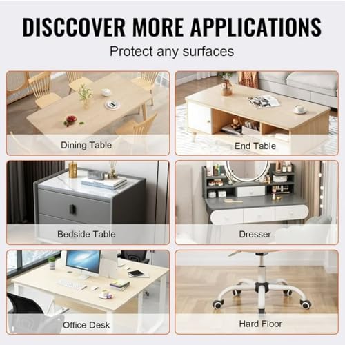 AHWEKR Office Chair Mat for Hard Floors 45 x 93 Inch, Clear Plastic Floor Protector for Rolling Desk & Computer Chairs, Transparent Under Desk Mat for Hardwood, Wood & Tile Floors