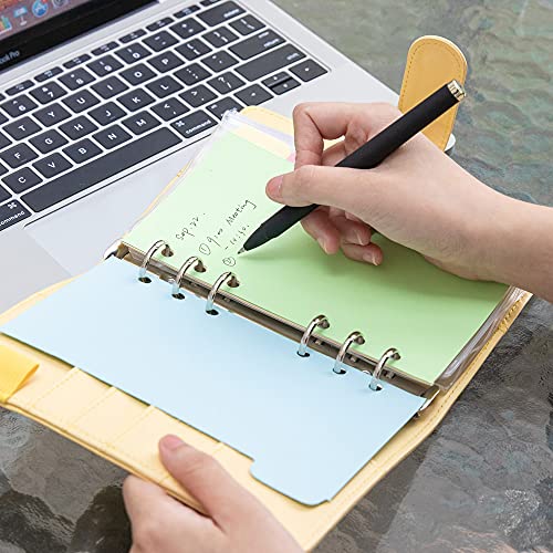 Custom Name PU Leather Notebook A6 Binder with 6 7 8 9 10pcs Plastic Binder Pockets,6 Rings Zipper Envelopes Budget Binder Planner System,Money Saving Organizer for Cash,5pcs Expense Budget Paper