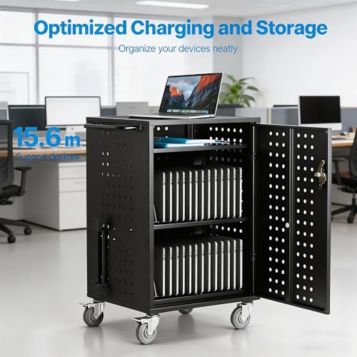 32 Devices Laptop Charging Cart Up to 15.6" Pad,Tablet Storage Carts