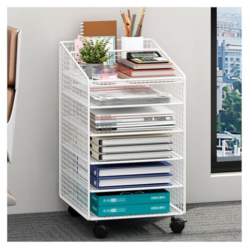 Paper Organizer,6/8-layer Sorting Organizer, Paper Sorter, Paper Storage Cabinet for Home, Classroom, Office, School（Black,White）(White,6tier)