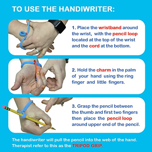 The Original OT Invented/Patented HandiWriter Pencil Grips for Handwriting|Hand Made in USA Tripod Grip Aid for All Children Kindergarten Age & Up|Hand Writing Helper & School Fine Motor Tool (8 pack)