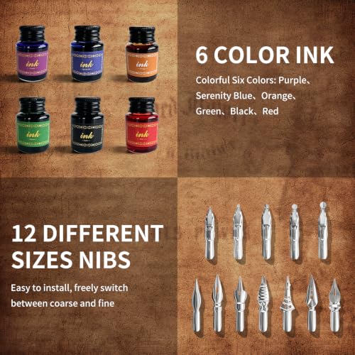 KaiyonHaven Aegis,Calligraphy Pens Set,16PCS Vintage Collectible Kit(Teal)