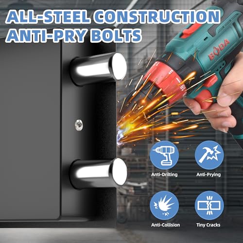 Digital Electronic Money Safe, Steel Security Lock Box with Keypad, Office Hotel Business Jewelry Gun Cash Safe, 0.23 Cubic Feet, 9.06" W x 6.69" D x 6.69" H（black）