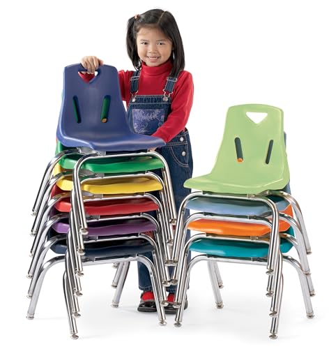 Berries Jonti-Craft 8146JC1131 Stacking Chair with Chrome-Plated Legs, 16" Height, Coastal Blue