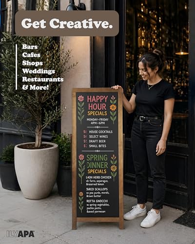 Ilyapa A Frame Chalk Board Easel Sign 46x18 in - Sandwich Signs Outdoor