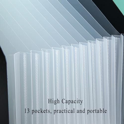 Folders,File Organiser, 2 Pcs A4 Desktop Expanding File Organiser,25 Pockets Expandable File Holder Portable Desk Storage Folder Box/a(K Blue)