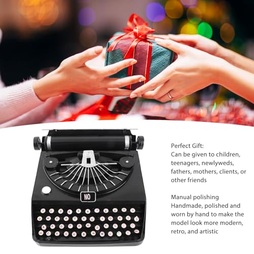 BusoTh Vintage Typewriter Model Aesthetic Retro Decoration, Finish Antique Fake Typewriter Decoration, Countryside Farmhouse Metal Typewriter for Home, Office, or Special Occasion