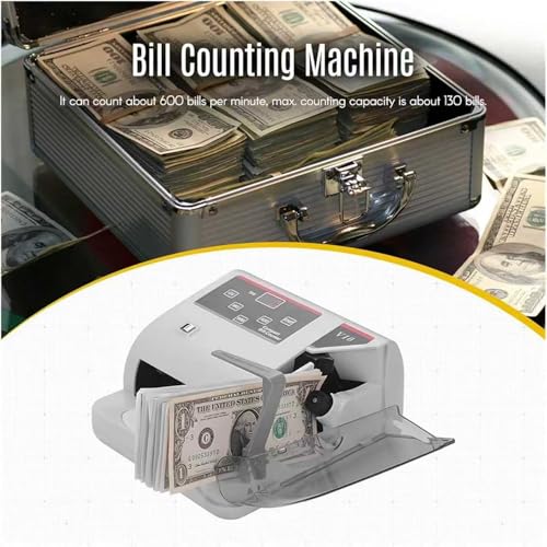 COYEUX Portable Mini Money Counter, Worldwide Currency Cash Banknote Bill Counting Machine Detector Counterfeit Detection, Led Display, Financial Equipment, for All Foreign Currency