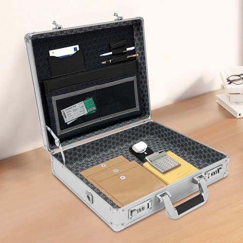JUMgtcDL File Organizer Storage Box,Portable Locking Storage Totes with Combination Locks