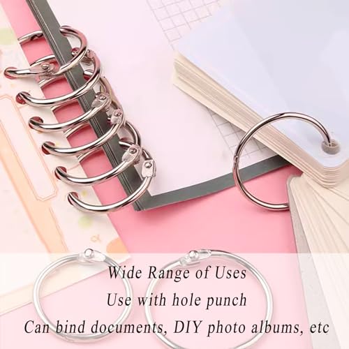 Ring binding, Binder rings 100pcs Book Rings, Metal Loose Leaf Inner Diameter 20mm/25mm Binding for DIY School Office Memo, Ring