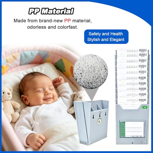 Wall Mount Timecard Rack, Time Card Holder Expandable System, Industrial 5S Visual Management Tool for Storage Garage Factory(5Pocket)