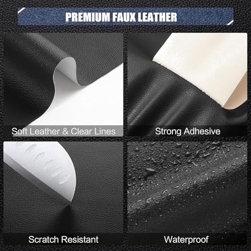 Fabric Adhesives Dark Gray Self Adhesive Leather Patch for Car Seat Repair Furniture Couch Upholstery High Stickiness Long-Lasting Wear-Resistant(27.2x196.9in)