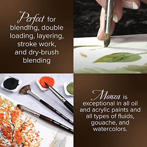 Silver Brush Limited Monza Short Filbert Oil and Acrylic Brush, Size 6