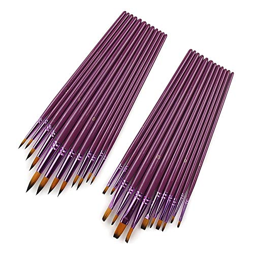 UOHLCX HBJWOV 12 Pcs/Lot Different Size Artist Nylon Hair Paint Brush Set for Watercolor Acrylic Oil Painting Brushes Drawing Art Supplie(E)