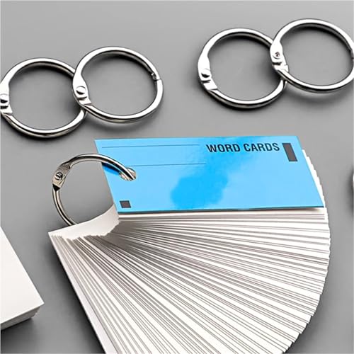 Binder Rings 50Pcs 32-80mm Assorted Sizes Metal Loose Leaf Book Binder Rings for Diary Scrapbooks Albums Flashcards Curtain Documents(80mm)