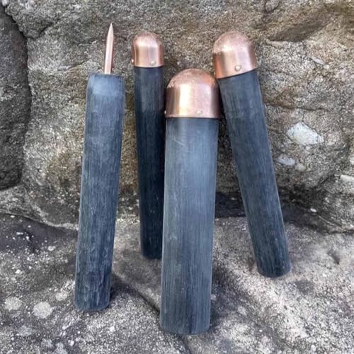 MRJYK Dragon Crystal Stone Age Tool, Obsidian Crafting Flint Knapping Tools, with 3 Copper Boppers, 1 Pressure Flaker, Flint Napping Tools for Both Pros and Beginners