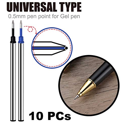 AODFDSJH 10pc Wholesale Imported Ink Pen Refills Black Metal Refill 0.5mm Orbs Gel Writing Calligraphy Water