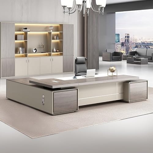 LINKIO Home Office Desks Boss Modern Large Desk President Manager Supervisor Desk Single Office Furniture Computer Table Desk(2.2m)