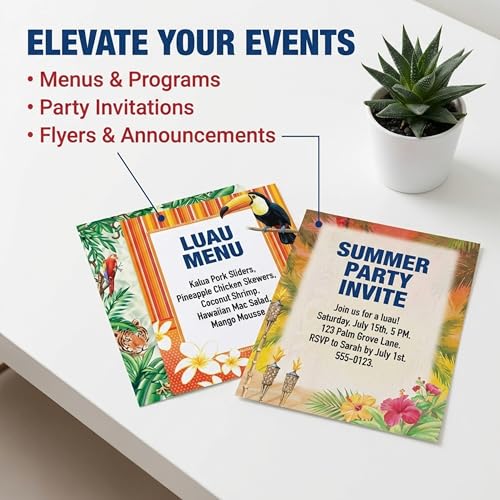 PaperDirect Everyday Tropical Border Paper, 100 Sheets Ocean, Beach, Palm Tree & Floral Designs, 8.5 x 11 Premium Printer Stationery Letterhead for Invitations, Flyers & Summer-Themed Prints