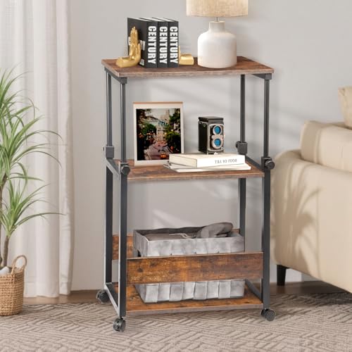 Height Adjustable Computer Tower Stand, Top Adjustable 24"Wx12"Dx23"-38"H