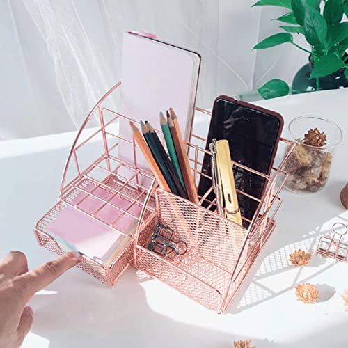Drawer Organizers Multi-Function Desk Organizer All in One Desktop with Pen Paper Holder School Office Stationery Storage Rack Supplies
