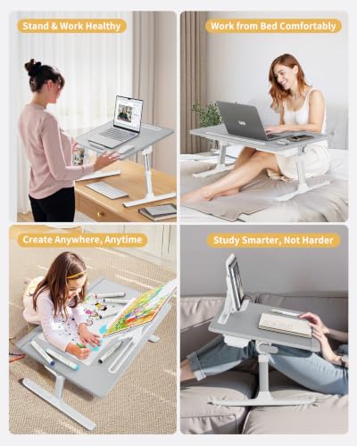 SAIJI Laptop Desk for Bed [XXL Extra Large] with Upgraded Book Stand