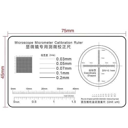 Microscope Accessories Kit Microscope Micrometer Calibrator Magnifier Film Point Gauge High Precision Measuring Stereo Microscope Microscope Slides(2PCS 75X45mm B)