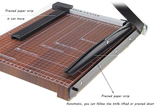 LURUBINNBLW Paper Cutter, Trimmer with Safety Guard, Photos Cutting Knife，A4 Paper Trimmer 12Inch Paper Cutter with Automatic Security Guillotine(Color:Brown)