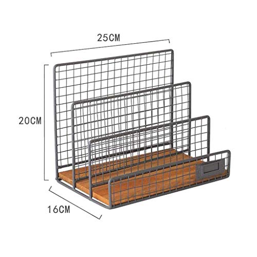 AFPSDLFJDLS Document Organizer - Decorative Metal Farmhouse Magazine Holder and Organizer Bin - Standing Rack for Magazines, Books, Newspapers,(D)