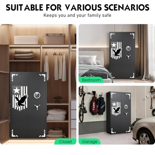 Luzfuego 30-40 Large Rifle Safe, Unassembled Gun Safe for Rifles and Pistols with Door Organizer & Adjustable Shelves, Biometric Gun Cabinet with Touch Keypad & Magnetic Lamp for Home