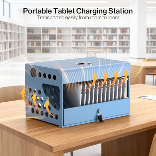 POCHAR 16-Device Charging Station for Classroom, Fully Assembled