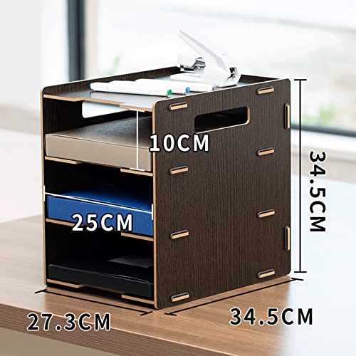 File Holder Desktop File Rack Thickened Three-Layer File Rack Storage Rack Desktop Book Shelf Letter Sorter File Organizer Magazine Rack File Folder Rack (Color : 4)