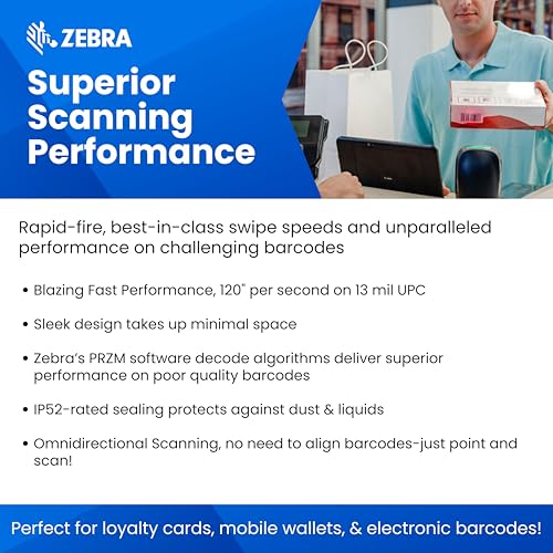 Zebra DS9308-SR Handsfree Barcode Scanner | 1D/2D, QR Code