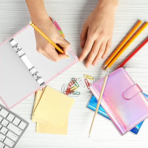 QERTYHKK 4 Pieces A6 Notebook Binder Cover, Refillable 6 Planner Journal Organizers with Magnetic Buckle Closure for Filler Paper
