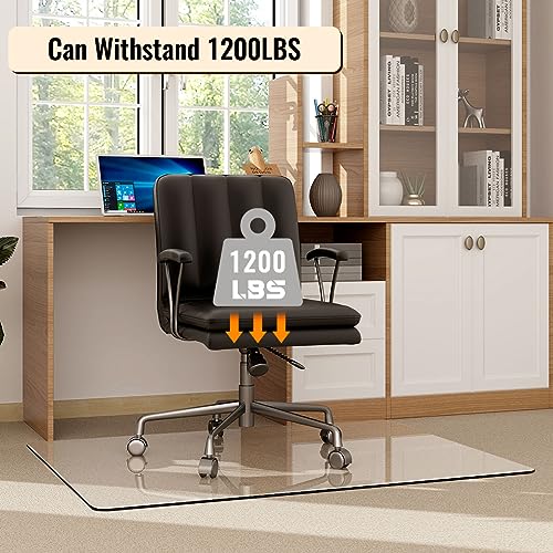 EASLY 36"X46" Chair Mat for Carpet-Office Chair Mat Tempered Glass for Home