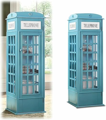 MNJVCFDS Telephone Booth Bookshelf, Small Floor Standing Bookcase Storage Rack, Phone Booth Storage Cabinet Organizer Display Bookshelf