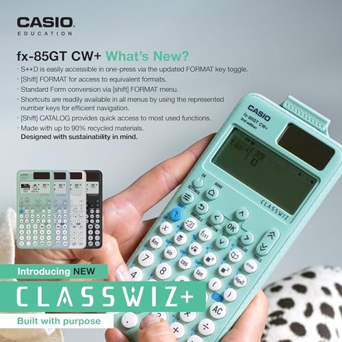 Casio fx-85GTCW+ Scientific Calculator White (UK Version) - Upgrade from Previous fx-85GTCW Model
