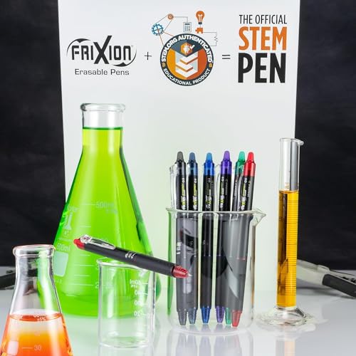PILOT FriXion Erasable Pens Synergy Clicker, Refillable, Retractable, Erasable Gel Pens, Extra Fine Point 0.5 mm, Tub of 36, Assorted Ink