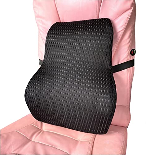 ZSRUIKJN Car Waist Back Pillow Memory Foam Seat Lumbar Cushion Pillows Soft Support for Office Chair with Adjustable Straps