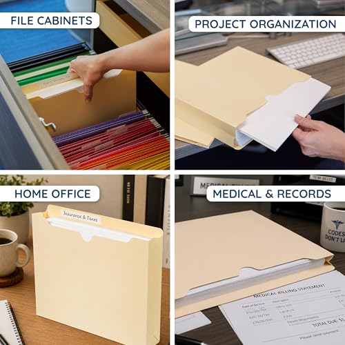 Blue Summit Supplies 50 File Jackets, Letter Size, 2" Expansion, Manila