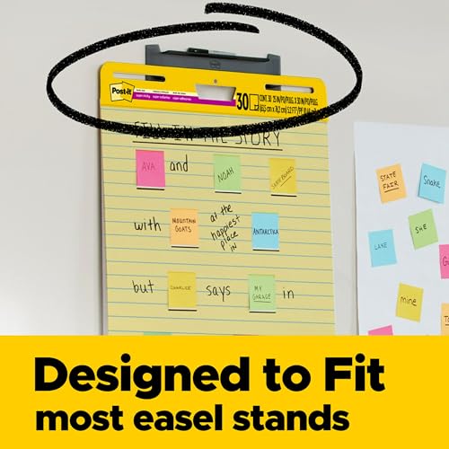 Post-it Super Sticky Easel Pad, 25 x 30 Inches, 30 Sheets/Pad, 1 Pad (561SS), Yellow Lined Premium Self Stick Flip Chart Paper, Super Sticking Power