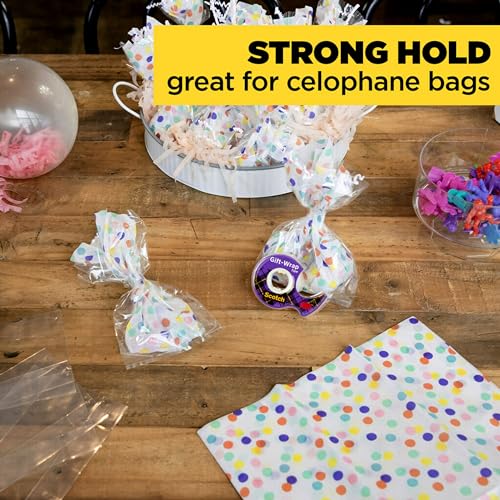 Scotch Gift-Wrap Tape with Dispensers, Clear Satin Finish, Invisible on Most Wrapping Paper, Photo-Safe, 3/4 in x 650 in Each, 12 Rolls for Holiday Gift Wrap
