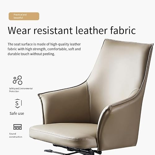 UOPYNE Executive Office Chair, Office Chair Computer High Back Adjustable and Rotatable Ergonomic Desk Chair Executive PU Leather Swivel Task Chair with Armrests Support for Aldult Home, Office