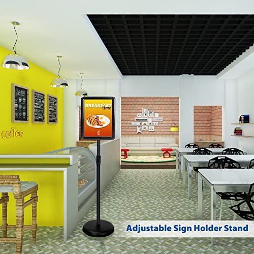 VAIIGO 6-Packs Sign Holder Stand for Display 8.5x11 Inch - Adjustable Floor Standing Sign Holder - Pedestal Poster Stand with Vertical & Horizontal View, Indoor/Outdoor Business & Store Signage(Black)