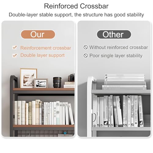 1/2-Layer Desktop Organizer, Iron Computer Desk Top Shelves, College Dorm Desk Hutch, Storage Shelves for Dorm Home Office,Black,75 * 20 * 98cm,1 Layer