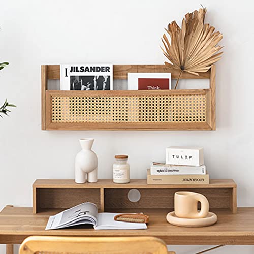 BOOMALTU Wood Desk Organizer,Wood Wall Mounted Hanging Document Filing Organizer,Magazine Rack,Mail Holder Organizer 11.8 H X 31.5 L X3.5 W inches