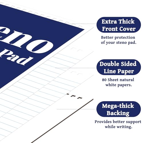 OSIMIG 24 Pack Spiral Steno Pads 6" x 9", Gregg Ruled Steno Pad, 80 Sheets