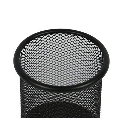 Pencil Holder 12 Pack of Mesh Metal Black Round Steel Pen Cup Magnetic Scissor Pen Stand for Desk Office School Bank Supplies Organizer